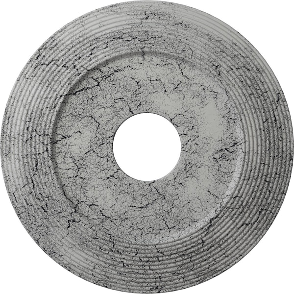 Ekena Millwork Adonis Medallion (Canopies up to 10 1/4"), 16 1/8"OD x 3 5/8"ID x 1"P, Ultra Pure White Crackle CM16ADUWC - main